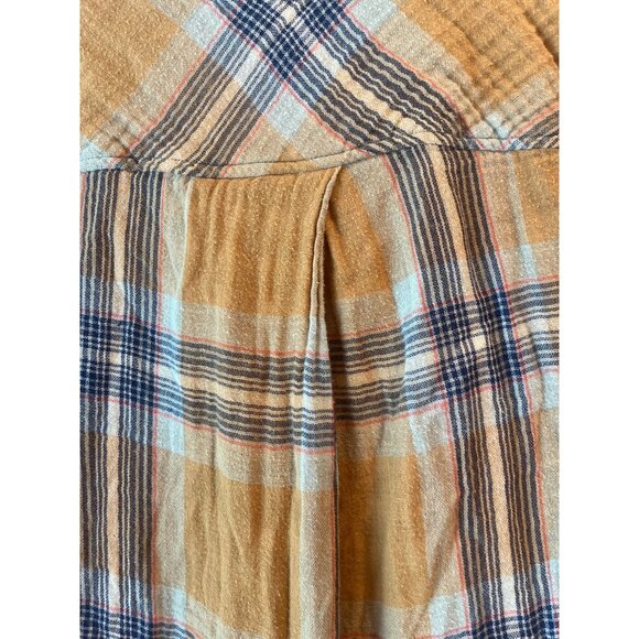 Cloth & Stone Brown Plaid Button-Up Shirt With Pockets Womens S Soft Lightweight - Picture 7 of 8
